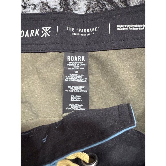 Roark Passage 16” Side Panel Boardshorts Military Green Mens Size 28 NWT RB471 - Picture 10 of 11